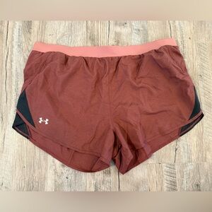 Under Armour Women's Maroon and Black Athletic Shorts